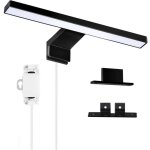 Led lampe miroir salle de bain noir 5w 30cm 400lm, applique armoire blanc froid 6000k, ip44 etanche lampe ...