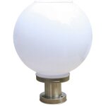 Led lampe pilier portail solaire exterieur, lampadaire de jardin boule ronde sans fil, terrasses et patio ...