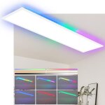 Led panneau 120x30 dimmable - plafonnier long plafonnier plat rvb changement de couleur bureau avec tlcomman ...