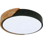 Led plafonnier, 24w plafonnier bois moderne rond blanc froid 6000k �30cm chambre la cuisine le salon ...