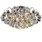 Led plafonnier en cristal chrome, moderne luxe lustre lampe de plafond clairage design e14 pour chambre ...