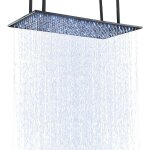 Led pommeau de douche, pommeau de douche de plafond en acier inoxydable, douche de 16 pouces, buses en ...
