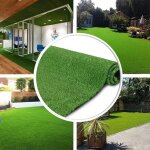 Led leds - tapis d'herbe verte synth�tique 10 mm faux prrato avec un rouleau olympique rotolo altezza ...