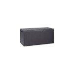 Toomax - portofino coffre de rangement en re'sine effet bois 340lt anthracite ide'al pour l'inte'rieur ...