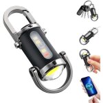 Led torch ultra powerful rechargeable usb c, self defense life waterproof 5 modes flashlight key ring ...