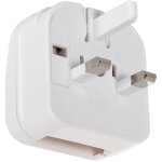 Adaptateur prise type c t�te plate avec c�ble droit � prise type g (uk) blanc