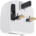 Adaptateur prise type e t�te large avec c�ble droit � prise type g (uk) blanc