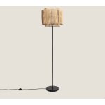 Lampadaire mtal et bambou ayana naturel