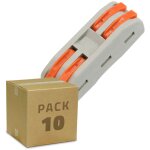 Efectoled - pack 10 connecteurs rapides 2 entr�es et 2 sorties spl - 3 pour c�ble �lectrique de 0. 08 ...