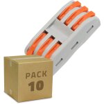 Efectoled - pack 10 connecteurs rapides 3 entr�es et 3 sorties spl - 3 pour c�ble �lectrique de 0. 08 ...