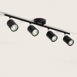 Efectoled - plafonnier orientable m�tal 4 spots albus black noir