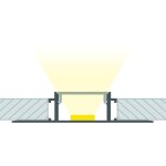 Profil aluminium intgration pltre / placo avec capot continu pour ruban led jusqu' 20 mm aluminium ...