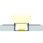 Profil aluminium pour pltre / placo avec capot continu pour ruban led jusqu' 15 mm aluminium 2 m transparen ...