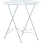 Clp - lgant table extrieure finement dtaille en mtal dans diffrentes couleurs colore : blanc