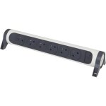 Multiprise avec bloc rotatif de 6 prises 2p + t surface 16a 230v et interrupteur  cbler - blanc / gris ...