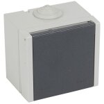 Legrand 055705 prise tanche 3p + t  volet plexo 20a 400v ip44 ik08 saillie - gris