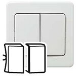 086505 - enjoliveur sagane plexo - dble vv, double allum, double poussoir - blanc - legrand