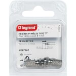 Lot de 2 fiches mles tlvision coaxiale typef  visser - legrand