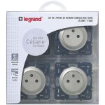 Legrand - lot de 4 prises de courant avec terre c�liane surface - titane