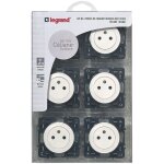 Lot de 6 prises de courant 2p + t 16a  composer - cliane - blanc legrand