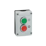 Boite 'a boutons equipee 2 trous 2 boutons 'a impulsion vert / rouge