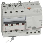 Disjoncteur diffrentiel monobloc dx6000 10ka arrive haute et dpart bas  vis 4 ples 400v 63a type ...