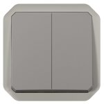 Double bouton poussoir - volets roulants - gris - composable legrand plexo 069539l
