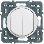 Double interrupteur ou va - et - vient céliane soft 10a - blanc avec support - legrand Double interrupteur ou va - et - vient céliane soft 10a - blanc avec support - legrand