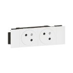 Legrand - double prise de courant 2p + t mosaic 4 modules pour goulottes dlp monobloc blanc (077302)