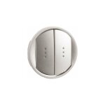 Enjoliveur large cliane pour double interrupteur, va - et - vient ou poussoir avec voyant finition titane ...