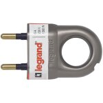Legrand - fiche plastique 2p 6a avec anneau d'extraction - finition alu