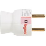 Fiche plastique 2p + t 16a  sortie latrale - blanc - legrand