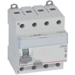 Interrupteur diff�rentiel dx� - id arriv�e haute et d�part bas � vis 4 p�les 400v 80a type ac 30ma 4 ...