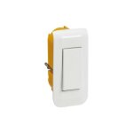 Interrupteur ou va - et - vient mosaic 10a �troit + plaque + bo�te � encastrer - blanc - legrand