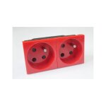 Legrand - mécanisme double prise de courant 2 x 2p + t 16a 230v rouge à détrompage inclinée à 45° standard ... Legrand - mécanisme double prise de courant 2 x 2p + t 16a 230v rouge à détrompage inclinée à 45° standard ...