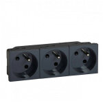 Mosaic triple prise 2p + t anthracite legrand 079163