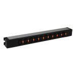 Pdu standard 19pouces 1u lcs avec 10 prises c13 verrouillables et raccordement par bornier (646814)
