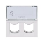 Plastron mosaic 2 modules avec porte - repre transparent pour 2 connecteurs format keystone blanc legrand ...