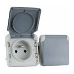 Prises 2x2p + t horizontal precablees legrand plexo composable gris - 16 a - 250 v