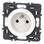 Prise de courant avec terre c�liane - blanc avec support - legrand