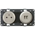 Legrand - prise de courant et chargeur double usb type - a cliane finition: titane