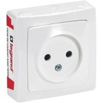 Legrand - prise de courant sans terre appareillage saillie bornes vis - blanc Legrand - prise de courant sans terre appareillage saillie bornes vis - blanc
