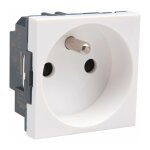 Prise electrique legrand mosaic - 2p + t droite - speciale repiquage et 4 mm? - 2 mod - blanc