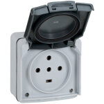 Legrand - prise �tanche 3p + t + n plexo complet gris ip55 20a 091657