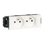Legrand - prise pour goulotte clippage direct mosaic - 2x2p + t - 4 mod - blanc Legrand - prise pour goulotte clippage direct mosaic - 2x2p + t - 4 mod - blanc