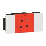 Prise pour goulotte clippage direct programme mosaic 2p + t detrompeur 2 modules rouge