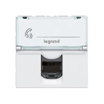 Prise rj45 cat�gorie 6 stp blind�e mosaic 2 modules blanc legrand 076566