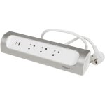 Legrand - rallonge d'angle 3x2p + t surface et usb a + c avec cordon 1m - blanc / alu