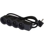 Rallonge multiprise extra - plate �quip�e de 4 prises 2p + t 16a 3680w avec cordon longueur 3m - noir ...