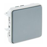 Interrupteur ou va - et - vient �tanche ip55 10ax 250v blanc plexo composable legrand 069611